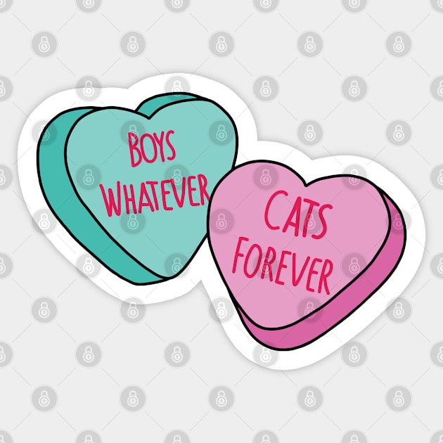 Boys whatever, Cats forever Sticker by Meowmaddie